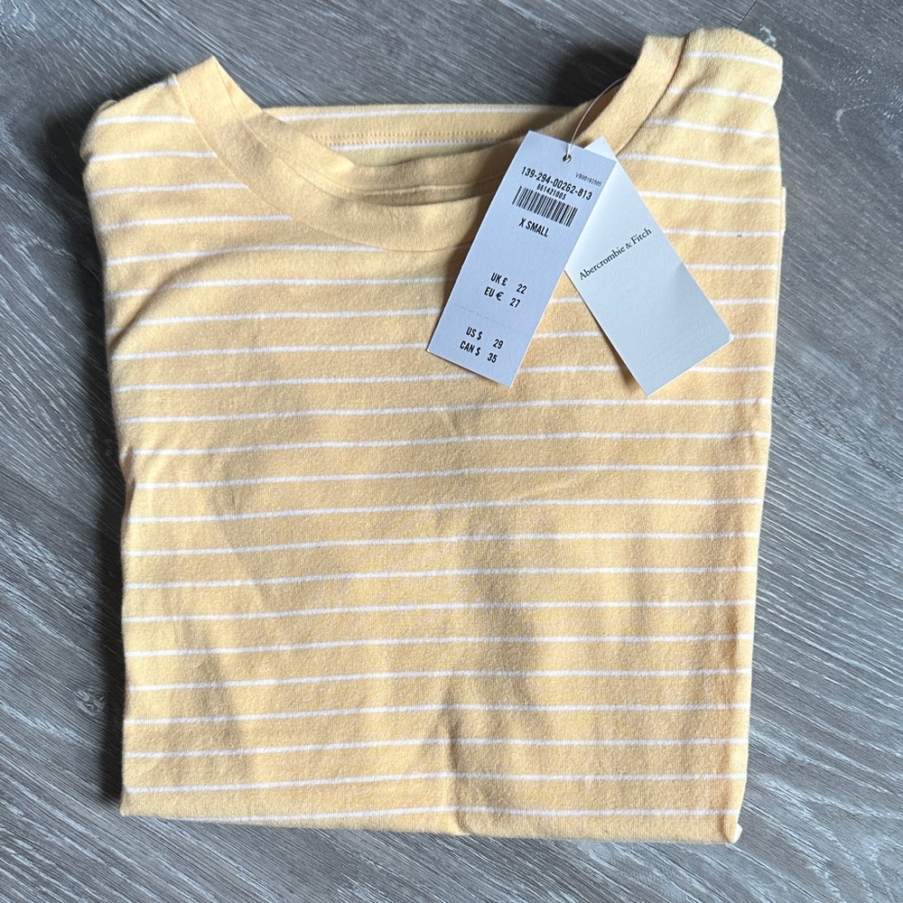 Abercrombie & Fitch Yellow Striped Baby Tee